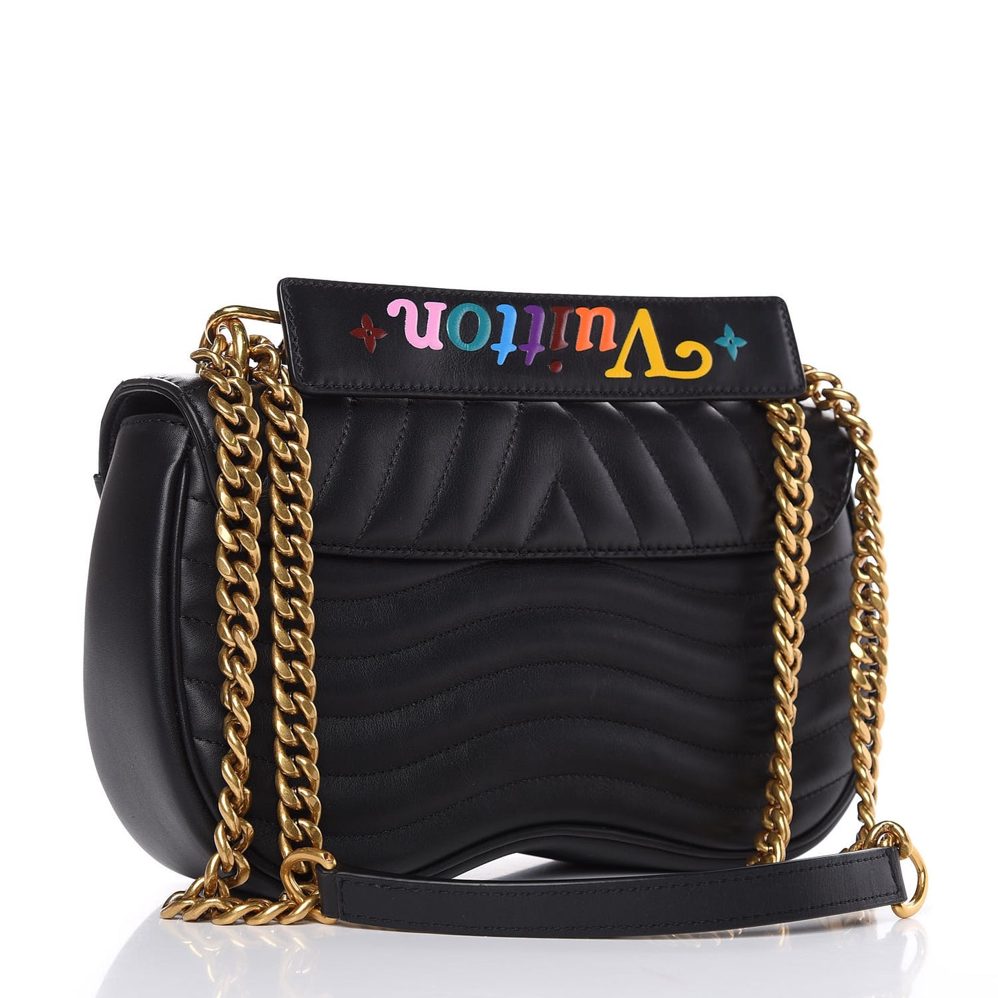 Calfskin Love Lock New Wave Chain MM Black