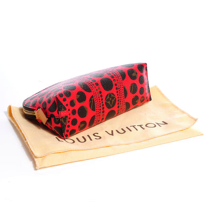 Louis Vuitton Monogram Kusama Pumpkin Dots Cosmetic Pouch Red 4 of 7