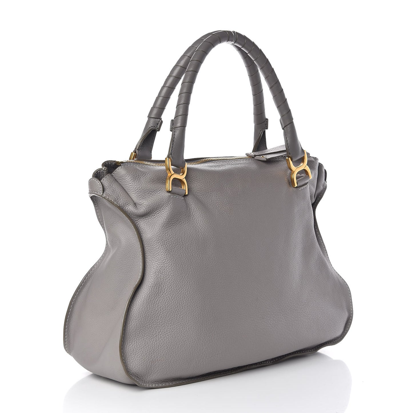 Calfskin Large Marcie Satchel Cashmere Grey