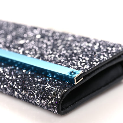 Jimmy Choo Glitter Milla Wallet on Chain Navy Mix 8 of 9