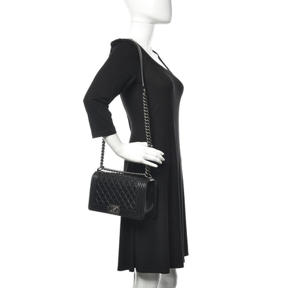 Chanel Lambskin Quilted Medium Boy Flap Black 2 of 16
