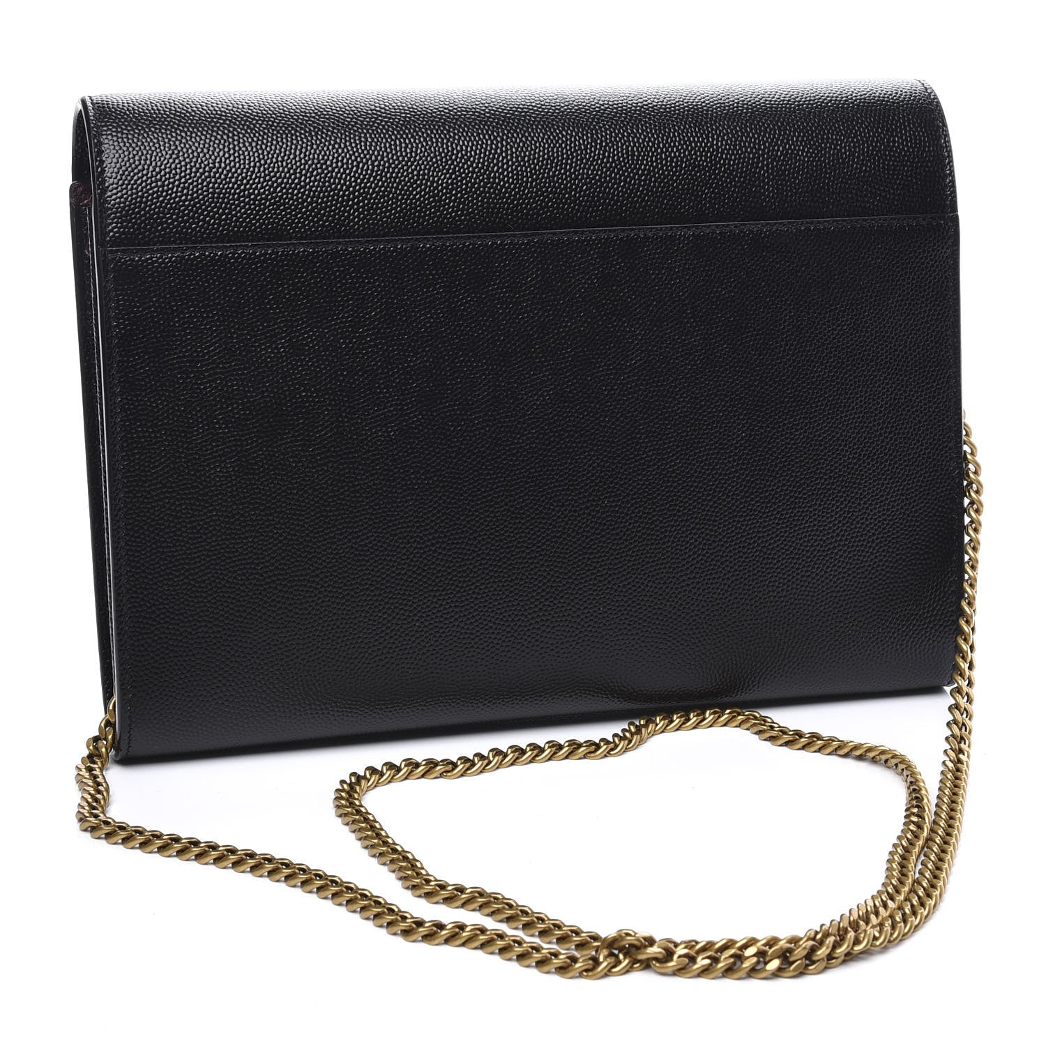 Saint Laurent Grain De Poudre Monogram Cassandra Chain Wallet Black Rouge Legion 2 of 12