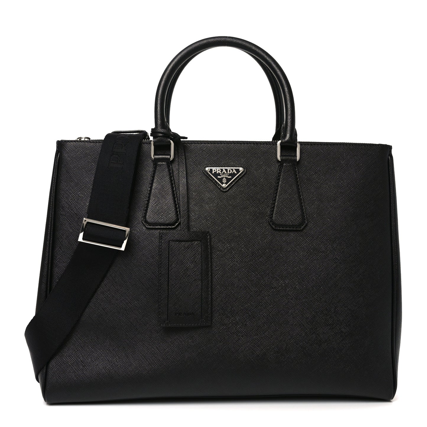 Saffiano Travel Extra Large Galleria Double Zip Tote Black