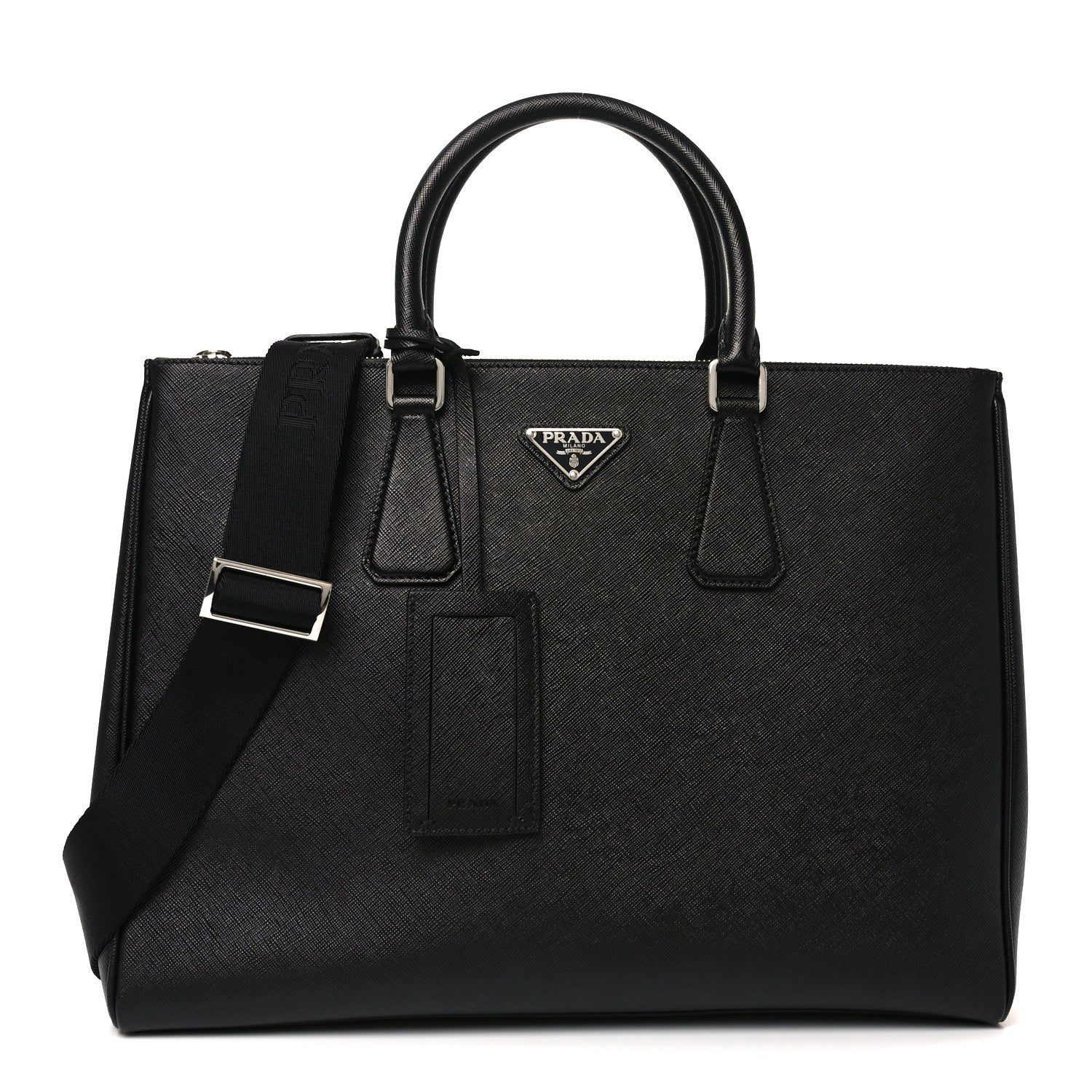 Prada Saffiano Travel Extra Large Galleria Double Zip Tote Black 1 of 9