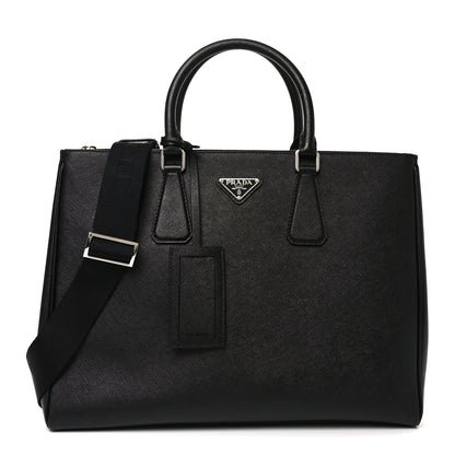 Prada Saffiano Travel Extra Large Galleria Double Zip Tote Black 1 of 9