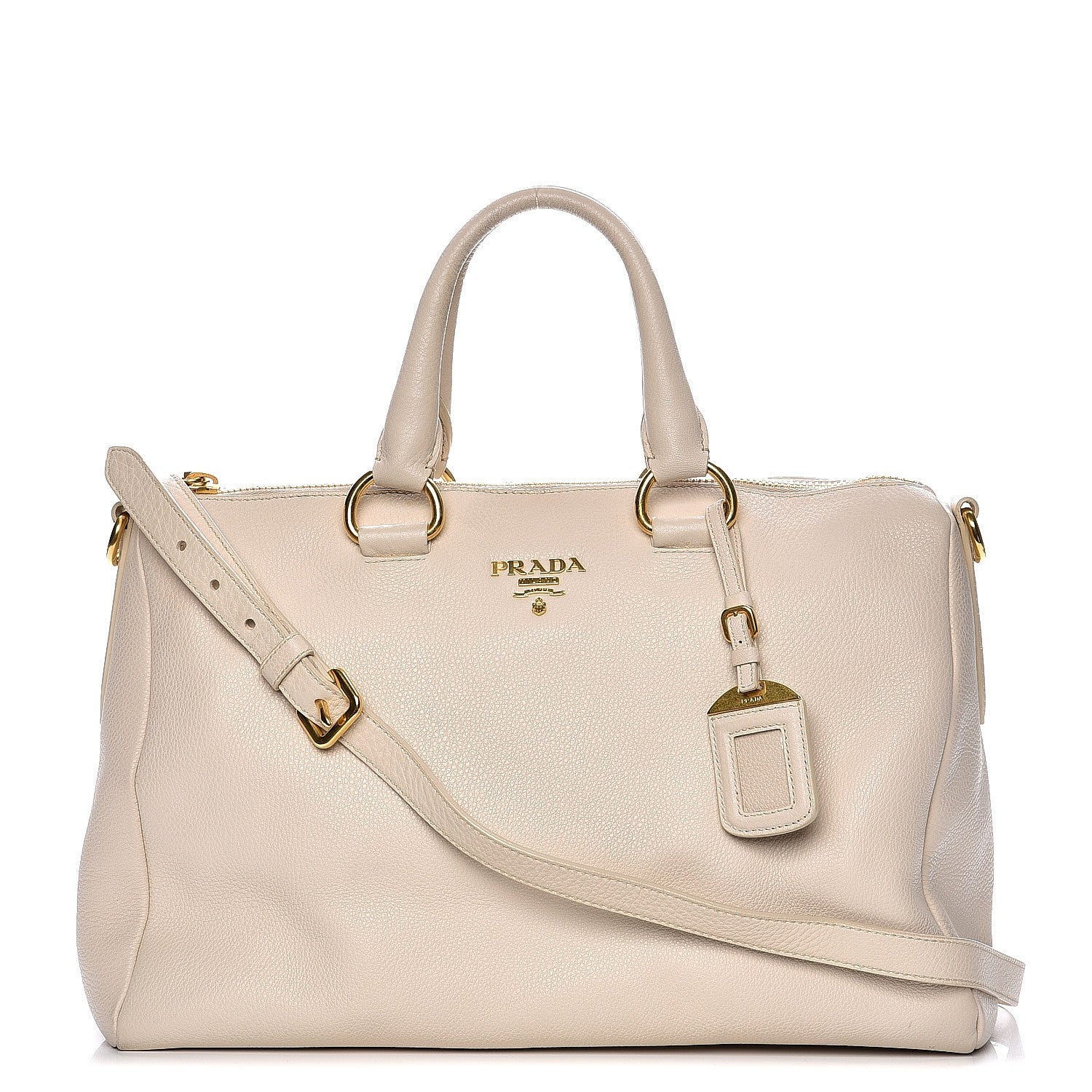 Prada Vitello Daino Top Handle Zip Tote Sabbia 1 of 18