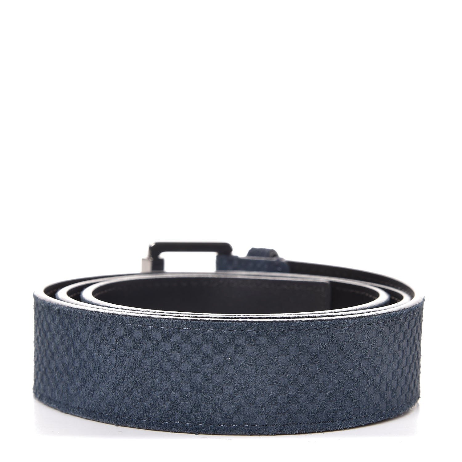 Louis Vuitton Suede Calfskin Mini Damier 40mm Belt 100 40 Blue 3 of 8