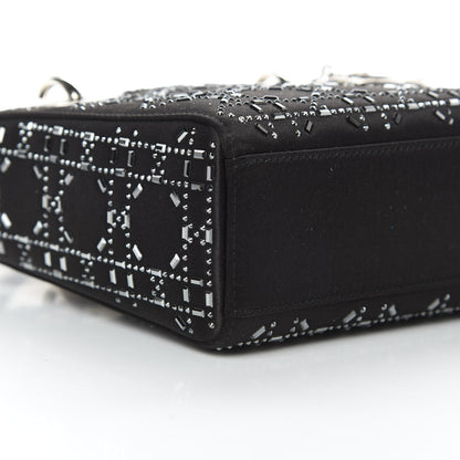 Christian Dior Satin Crystal Cannage Mini Lady Dior Black 9 of 11