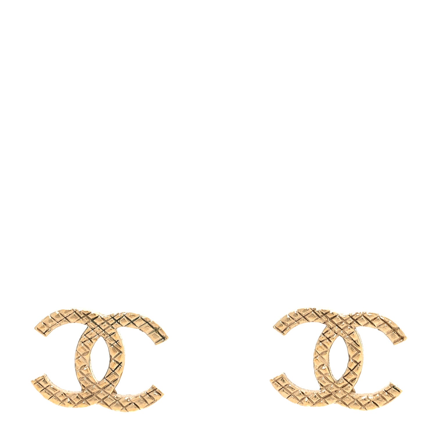 Chanel Quilted CC Earrings Gold 1 of 5