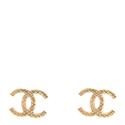 Chanel Quilted CC Earrings Gold 1 of 5