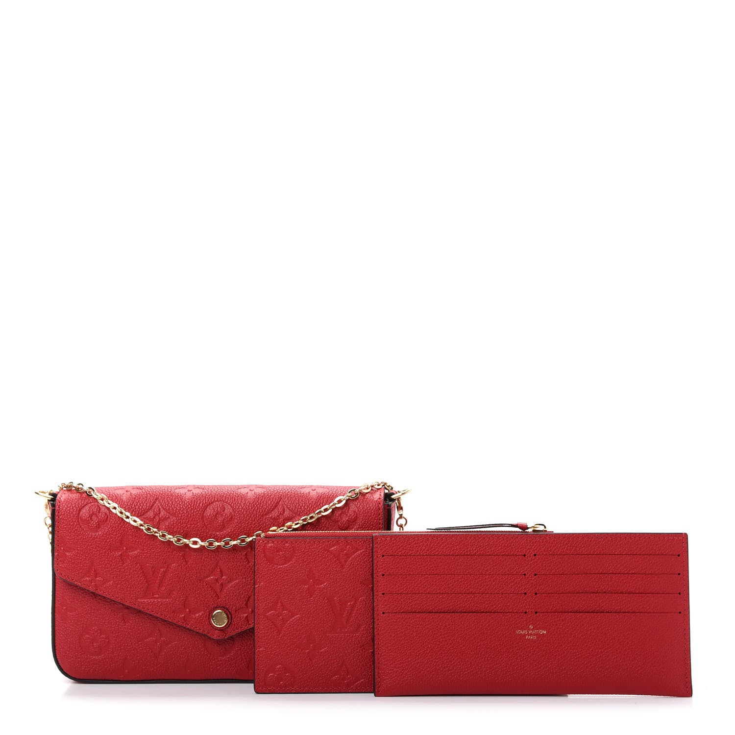 Louis Vuitton Empreinte Pochette Felicie Chain Wallet Scarlet 1 of 10