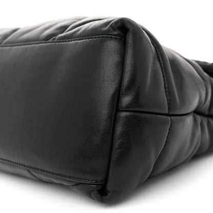 Saint Laurent Lambskin Quilted Monogram Monochrome Medium Loulou Puffer Chain Satchel Black 10 of 11