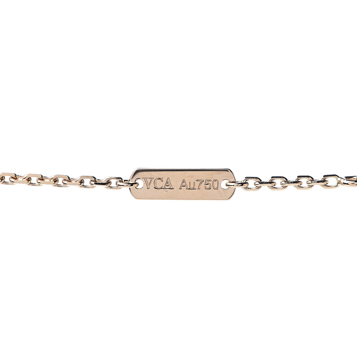 18K Yellow Gold Guilloche Vintage Alhambra Pendant Necklace