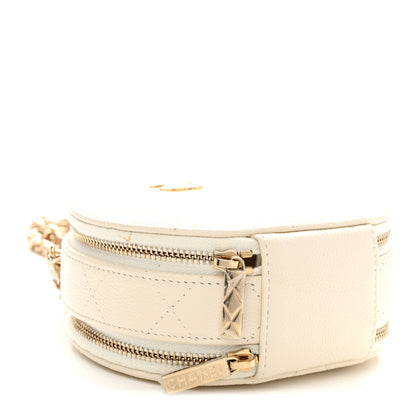 Chanel Caviar Quilted Round Handle With Care Vanity With Chain White 4 of 12