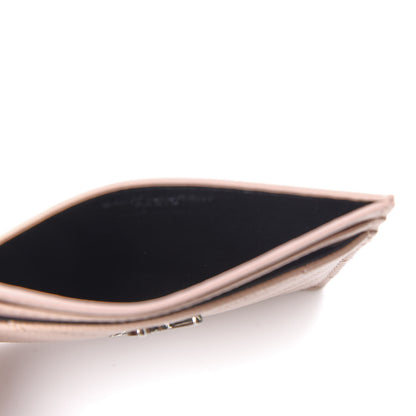 Saint Laurent Grain De Poudre Matelasse Chevron Monogram Credit Card Case Pale Blush 5 of 10