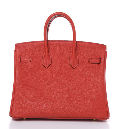Hermes Togo Birkin 25 Rouge Casaque 4 of 26