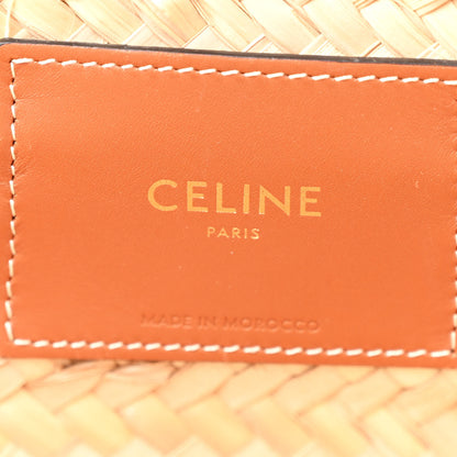 Celine Raffia Calfskin Triomphe Medium Panier Tan 6 of 9
