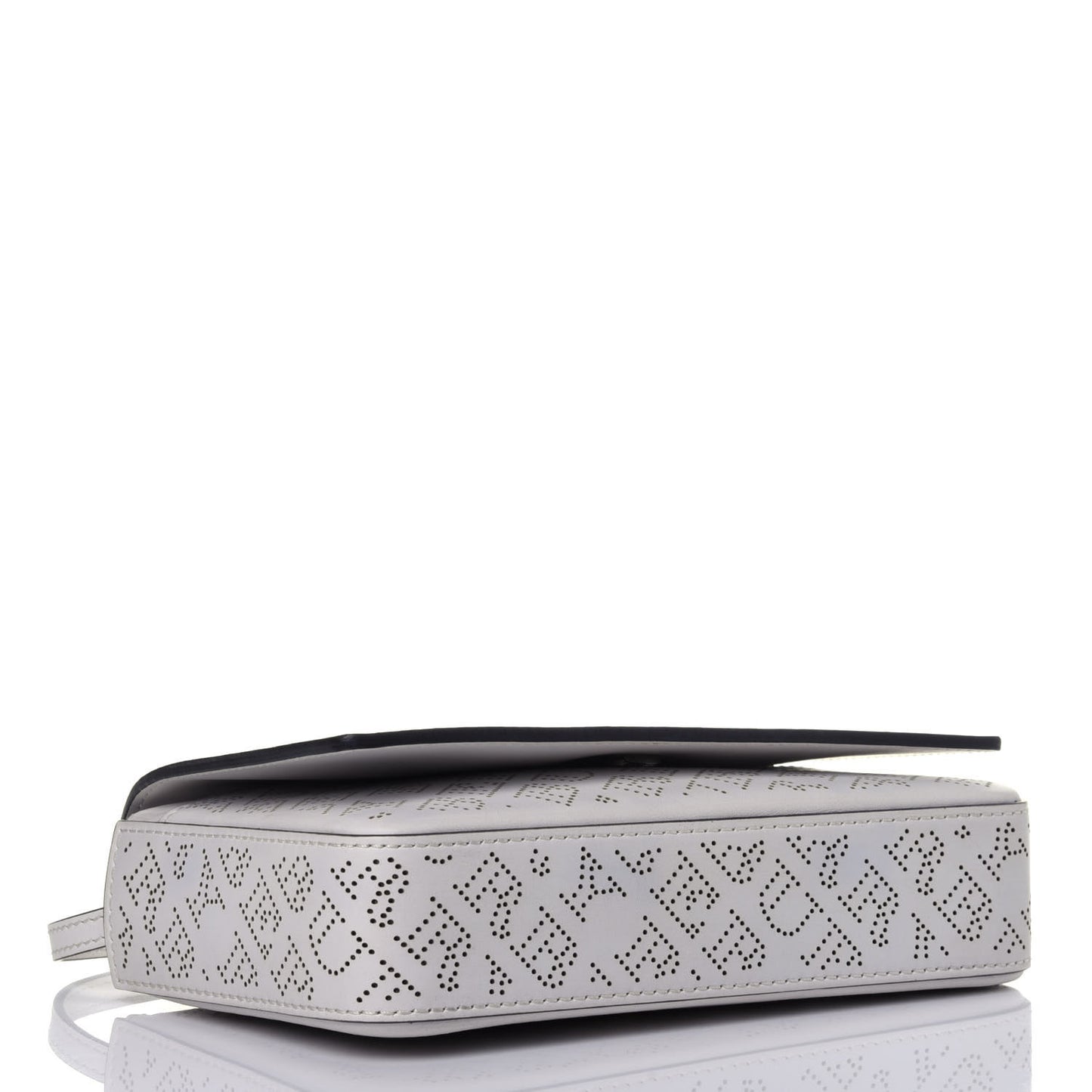 Calfskin Perforated Hampshire Crossbody Chalk White