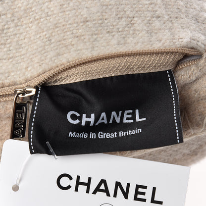 Chanel Merino Wool Cashmere CC Pillow Beige Off White 5 of 11