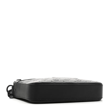 Louis Vuitton Calfskin Monogram Shadow Trio Messenger Black 5 of 10