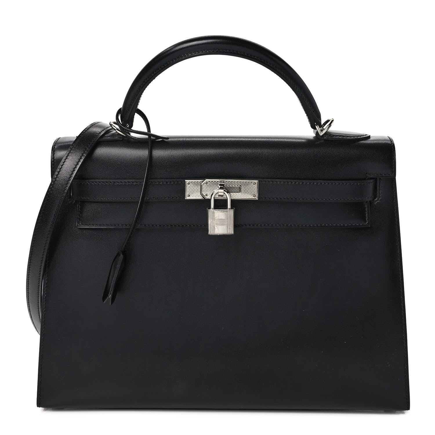 Hermes Chamonix Kelly Sellier Guilloche 32 Black 1 of 10