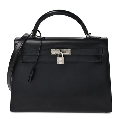 Hermes Chamonix Kelly Sellier Guilloche 32 Black 1 of 10