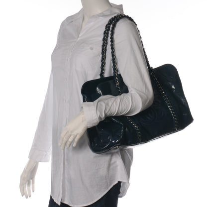 Chanel Patent Luxe Ligne Medium Tote Navy 2 of 7