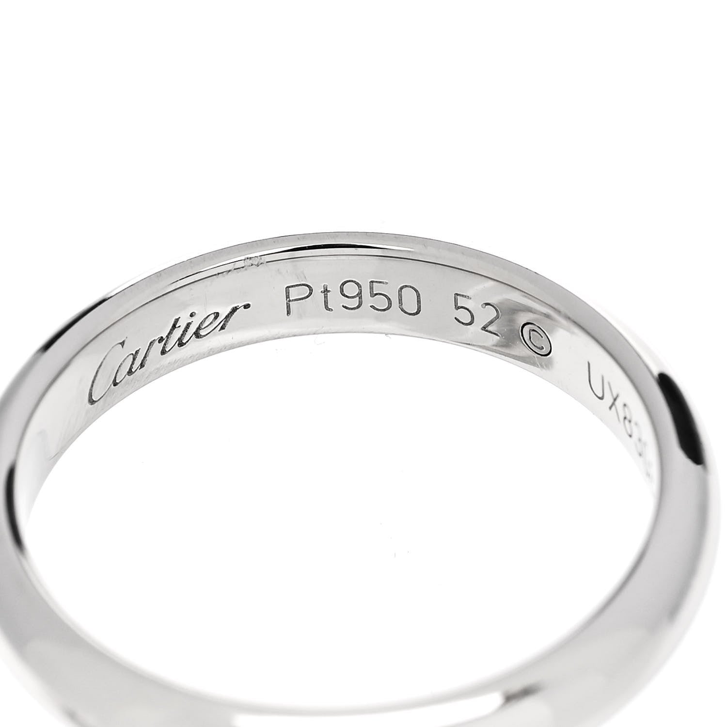 Cartier Platinum 3.5mm 1895 Wedding Band Ring 52 6 4 of 6