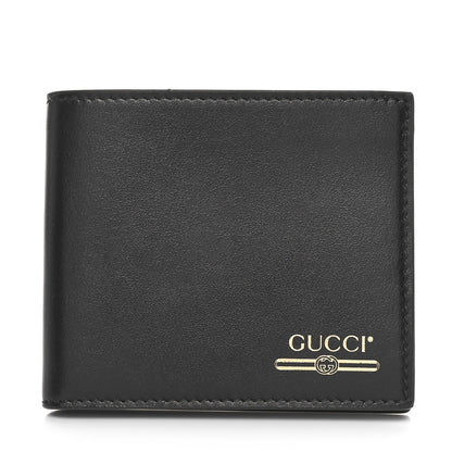 Gucci Plutone Calfskin Logo Bi-Fold Wallet Black 1 of 9