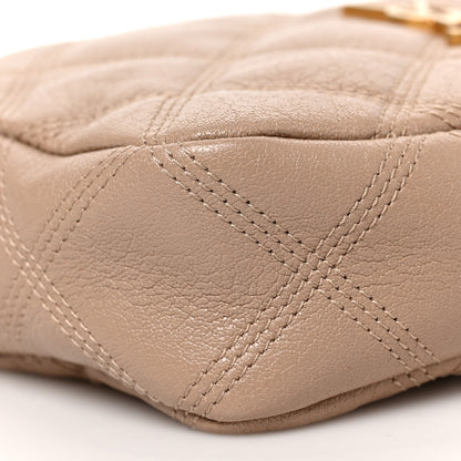 Saint Laurent Grained Lambskin Quilted Mini Becky Double Zip Bag Natural Tan 9 of 10