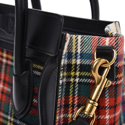 Celine Tartan Calfskin Nano Luggage Red Black 13 of 13