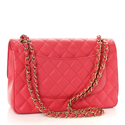 Chanel Caviar Quilted Jumbo Double Flap Dark Pink 3 of 11