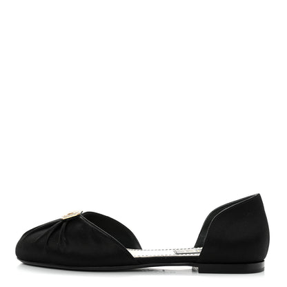 Chanel Satin Diamante CC Flats 37 Black 1 of 8