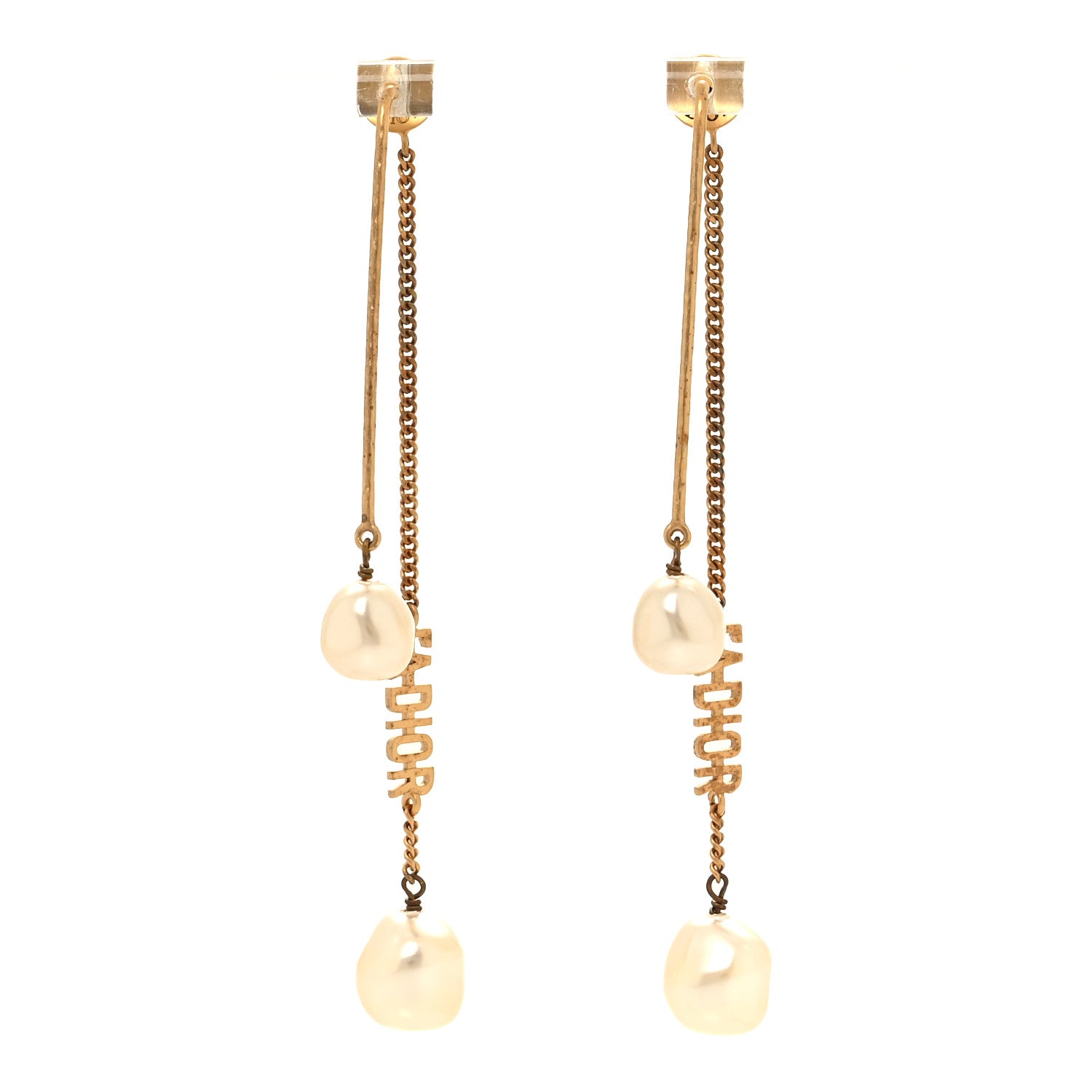 Christian Dior Pearl J'adior Dangle Earrings Gold 1 of 4
