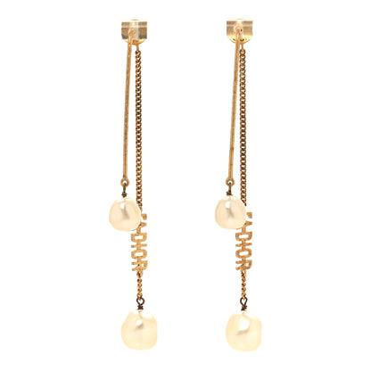 Christian Dior Pearl J'adior Dangle Earrings Gold 1 of 4