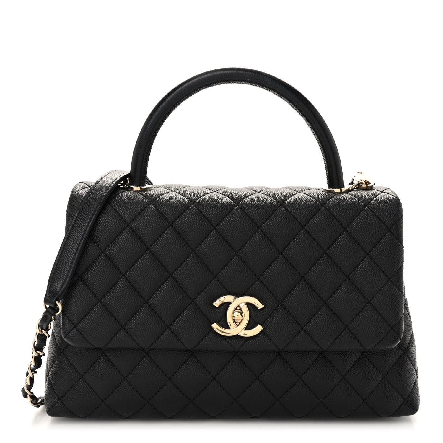 Chanel Caviar Quilted Small Coco Handle Flap Black 1 of 10