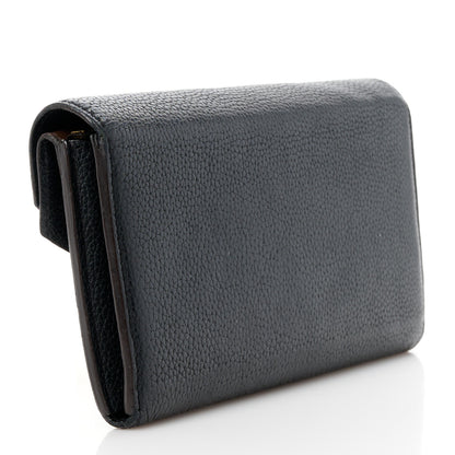 Louis Vuitton Calfskin Double V Wallet Black 3 of 10