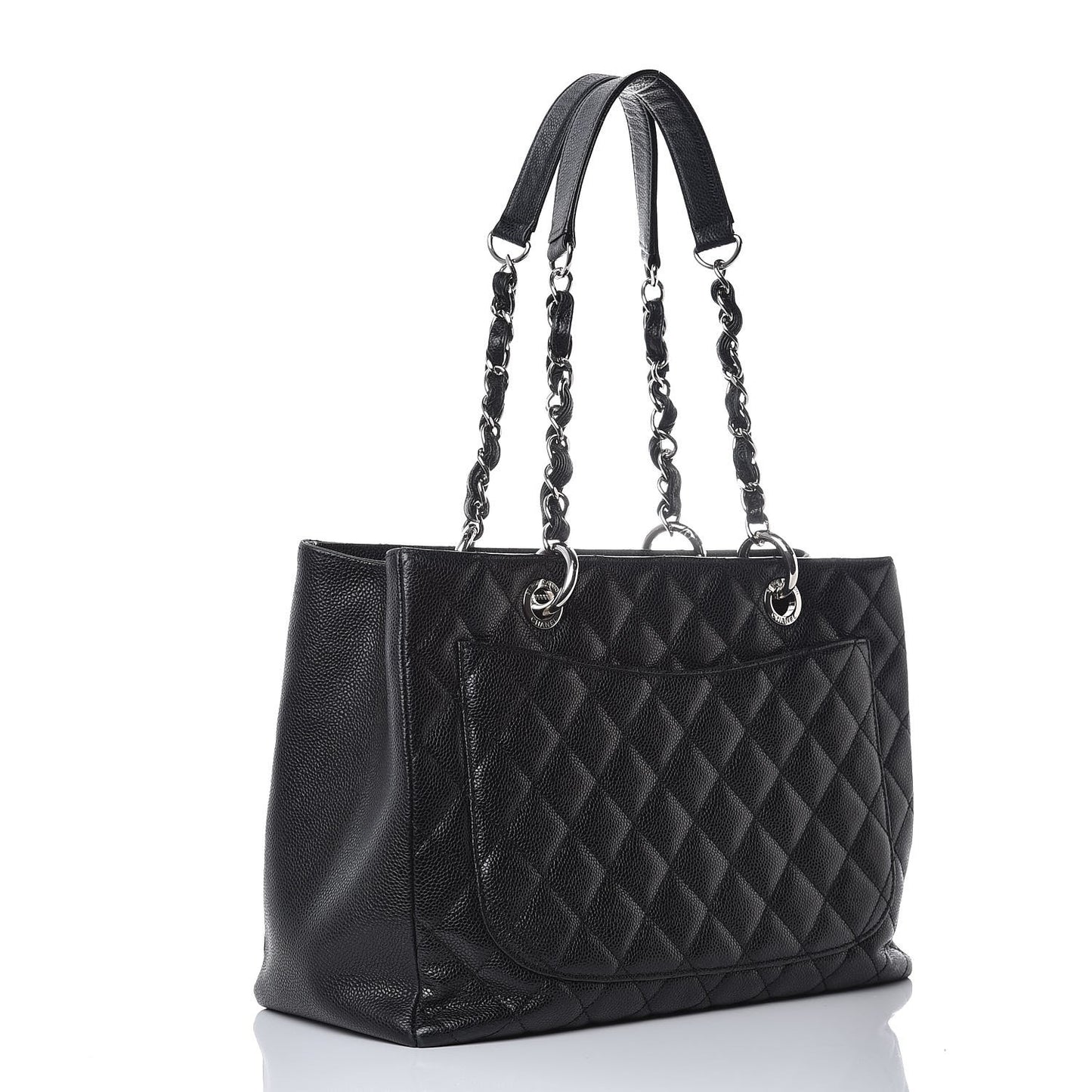 Caviar Quilted Grand Shopping Tote GST Black