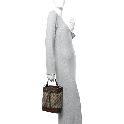 Gucci GG Supreme Monogram Web Small Ophidia Bucket Bag Brown 2 of 11