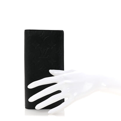 Louis Vuitton Calfskin Monogram Shadow Brazza Wallet Black 2 of 7