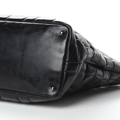 Chanel Vinyl Quilted Frozen Shopping Tote Black 10 of 16