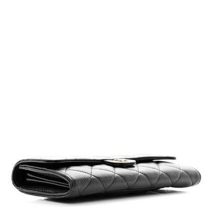 Chanel Caviar Quilted Long Flap Wallet Black 4 of 9