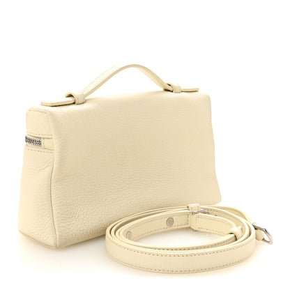 Loro Piana Grained Calfskin L19 Extra Pocket Pouch Whisper White 3 of 9