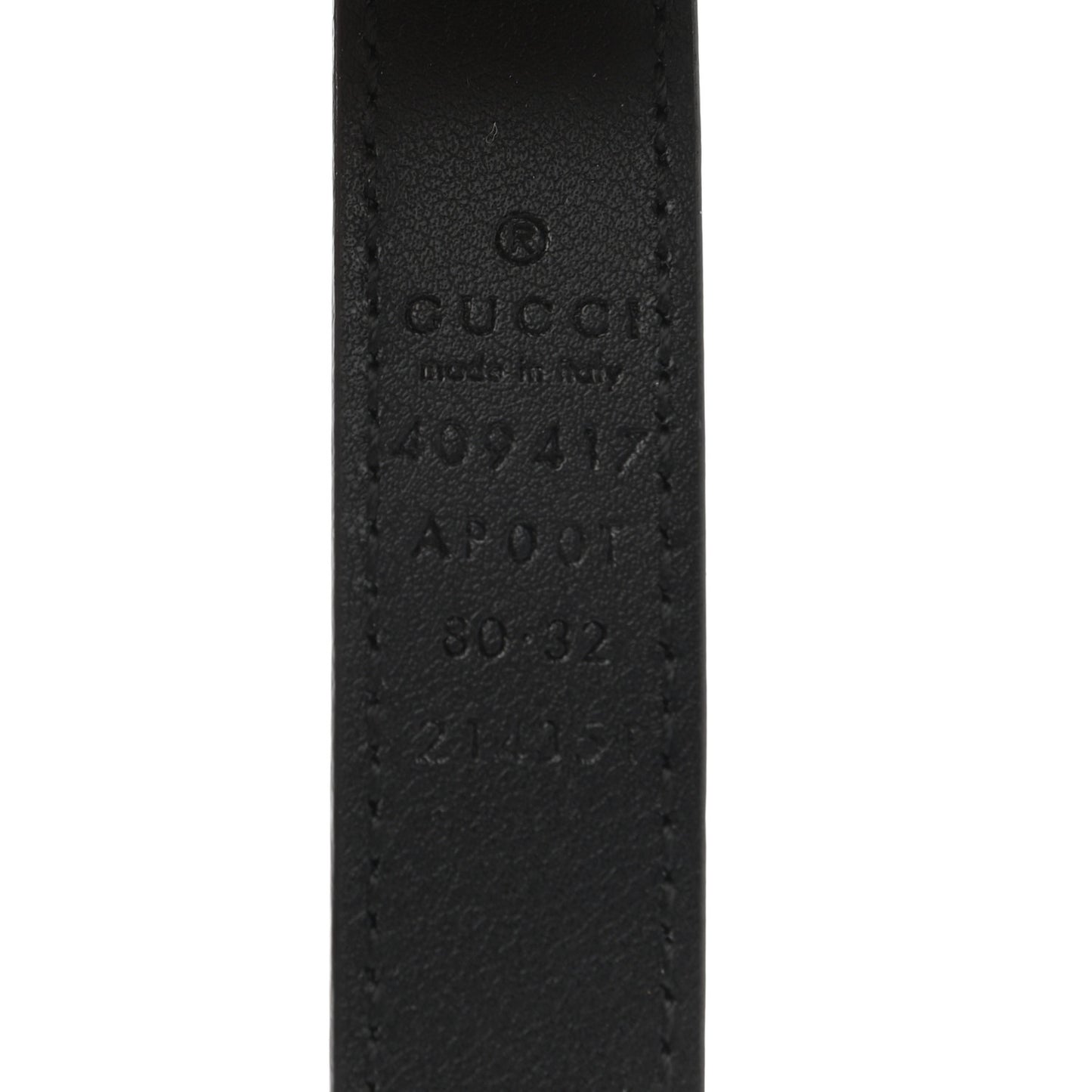 Calfskin Double G 20mm Belt 80 32 Black