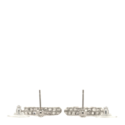 Chanel Baguette Crystal CC Drop Earrings Silver 3 of 3