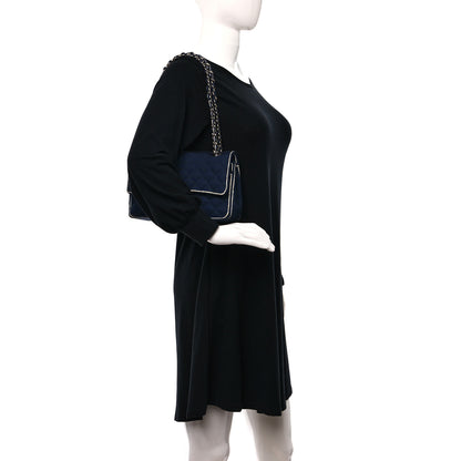 Chanel Grosgrain Quilted Medium Double Flap Navy 2 of 9