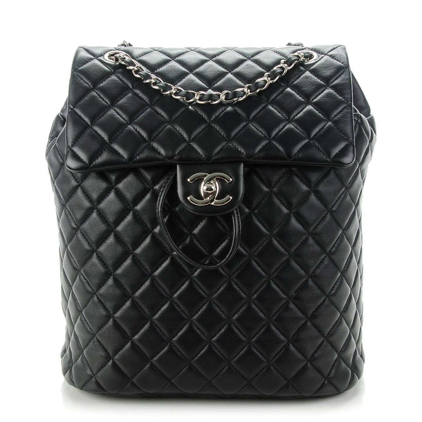 Lambskin Quilted Large Urban Spirit Backpack Black