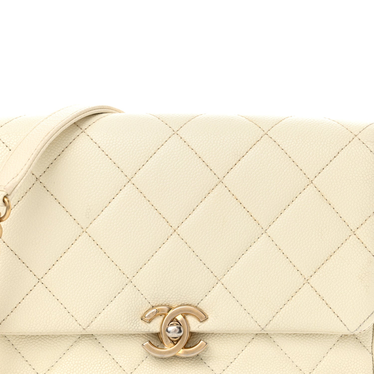 Chanel Shiny Caviar Quilted Small Chain Melody Flap White 9 of 16