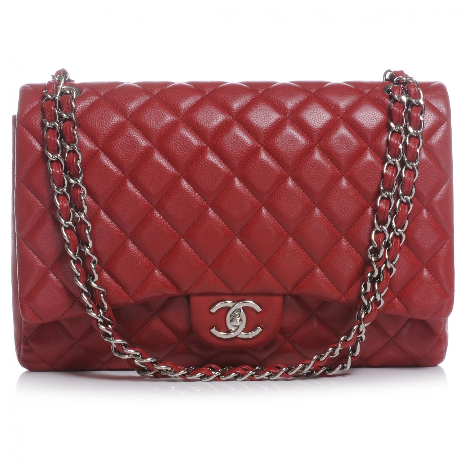 Chanel Caviar Quilted Maxi Double Flap Red 1 of 8
