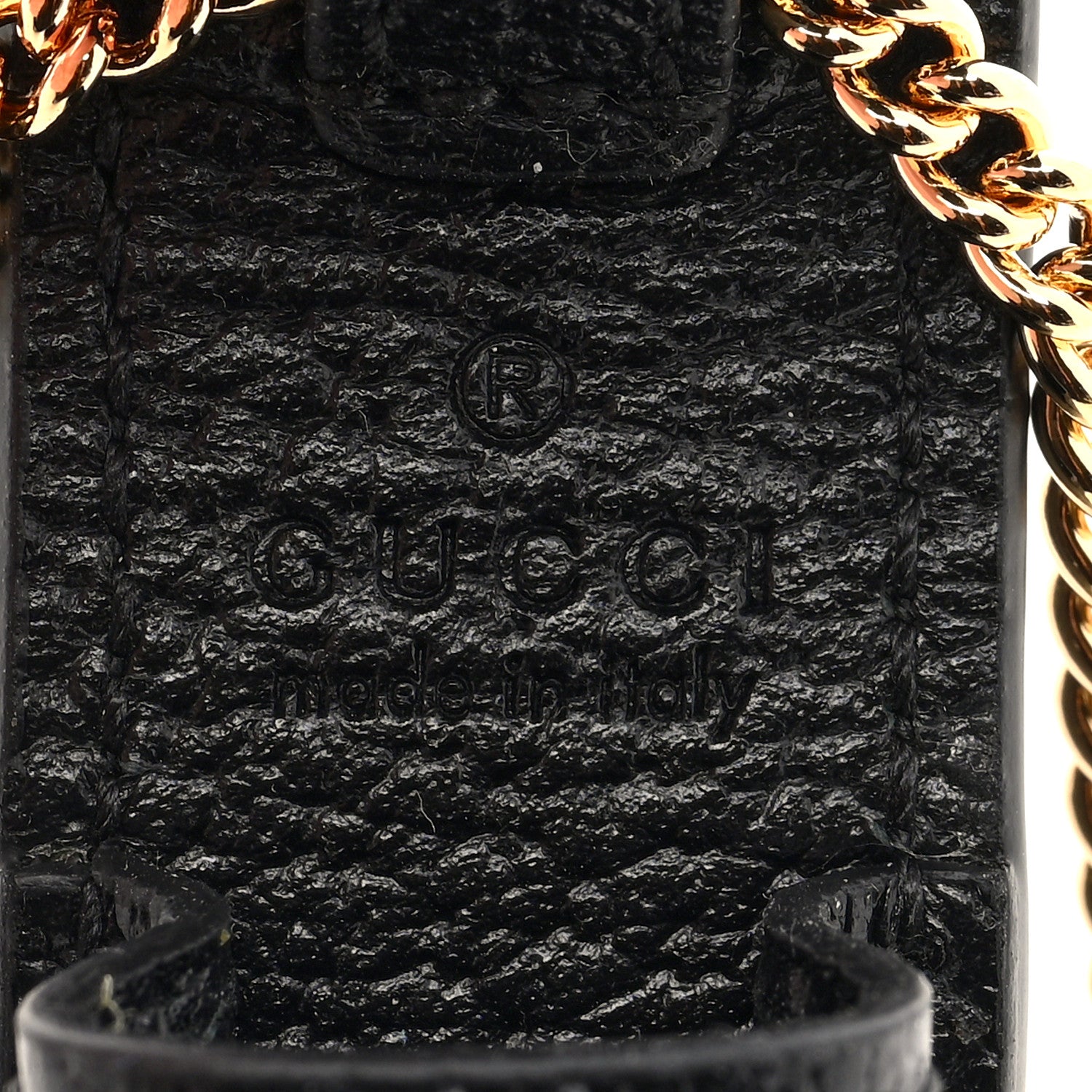 Gucci Textured Dollar Calfskin Enamel GG Lipstick Holder Necklace Black 6 of 7